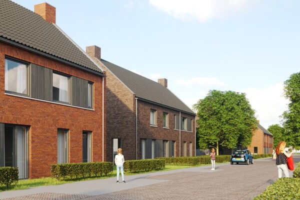 Artist impression 2, gevelbeeld en straat Mill, Molenheide Buiten/ 't Kavelt (Opent de afbeelding vergroot weer)