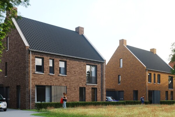 Artist impression 3, gevelbeeld en straat Mill, Molenheide Buiten/ 't Kavelt (Opent de afbeelding vergroot weer)