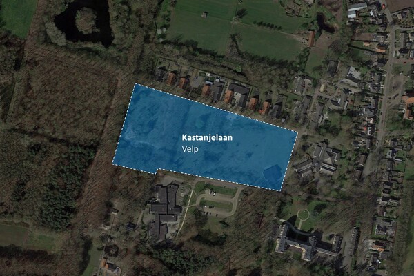 Luchtfoto met projectaanduiding Velp, Mariëndaal (Opent de afbeelding vergroot weer)