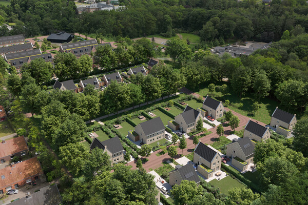 Artist impression, luchtfoto project Velp, Mariëndaal (Opent de afbeelding vergroot weer)