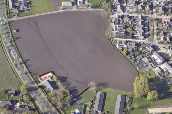 Luchtfoto locatie, project Oploo, De Blauwe Beek (Opent de afbeelding vergroot weer)